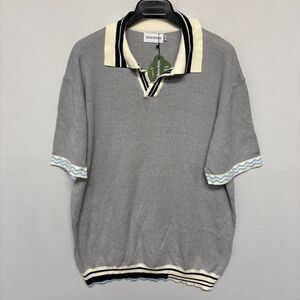 NWT Oxknit Men Short Sleeve Knit Polo Sweater Shirt Size 2XL C139 -2